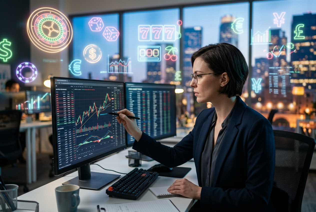 Expert analyzující grafy výhernosti v online casinech